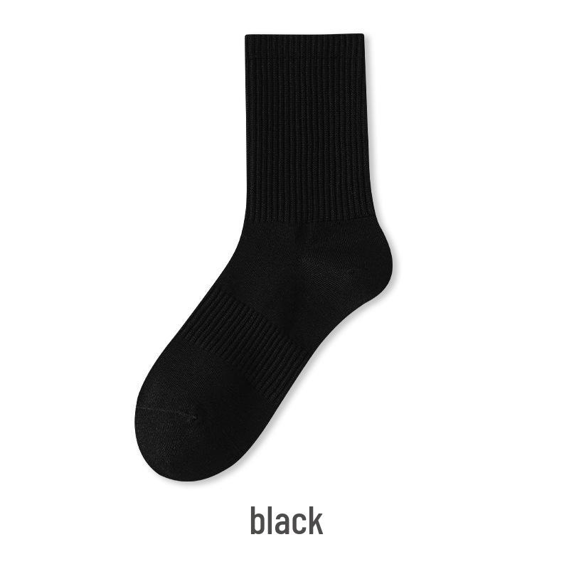 Женские хлопковые носки до середины икры - Влагоотводящие, Устойчивые к запаху, Однотонные для весны и осени