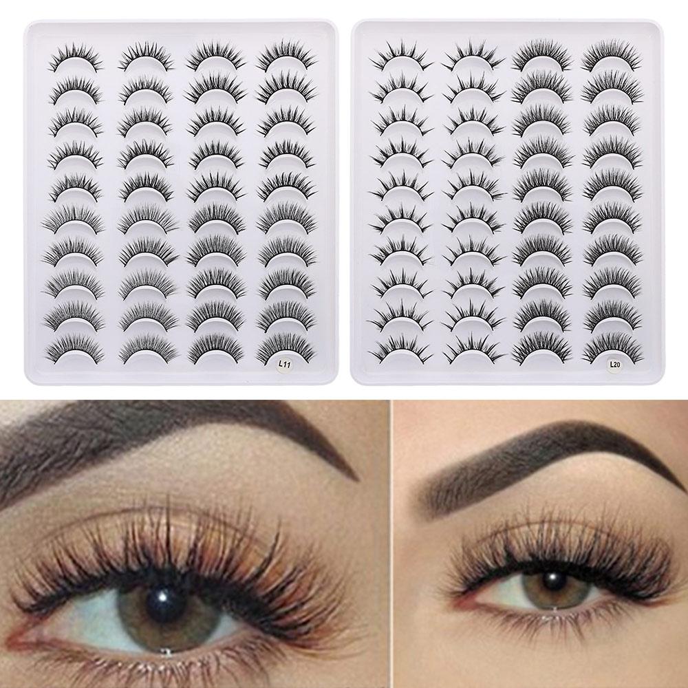 Thick Long False Eyelashes Wispies Fluffies Eye Makeup Tools 3D Mink Lash Eyelashes Extension