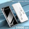 Power Bank XIYT YZB0815 10000 mAh + Cable 4in1 USB / Micro / Type-C / Lightning / Flashlight White