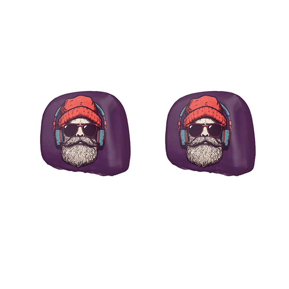 2Pcs Cartoon Car Pillowcase Cool Decorations Car Seat Headcover Gift for Car Lover