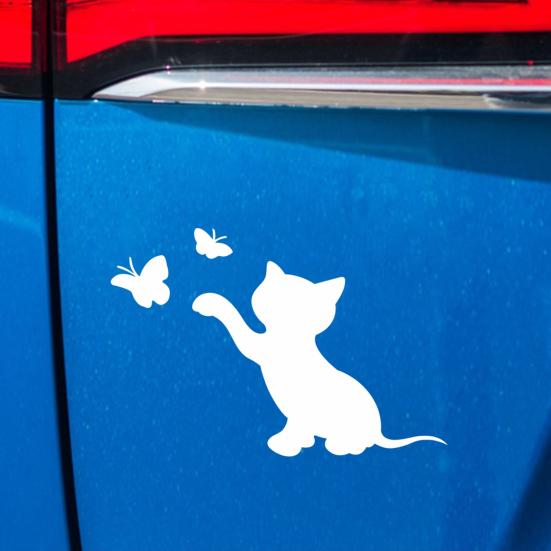 Car Accessories Decal Car Accessoriestoon Design Good Visual Effect Waterproof Funny Cat Butterfly Truck Car Accessories Sticker
