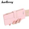 Baellerry Women's Purse Pu Leather Card Holder Long Wallet Multi-card Slot Clutch Bag Zipper Coin Purse Patchwork Cell Phone Bag