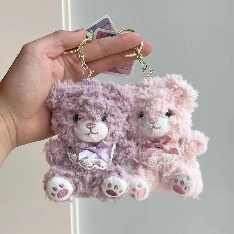 Super Cute Baby Bear Plush Keychain Couple Bag Pendant Girl Doll Small Doll Bag Birthday Gift