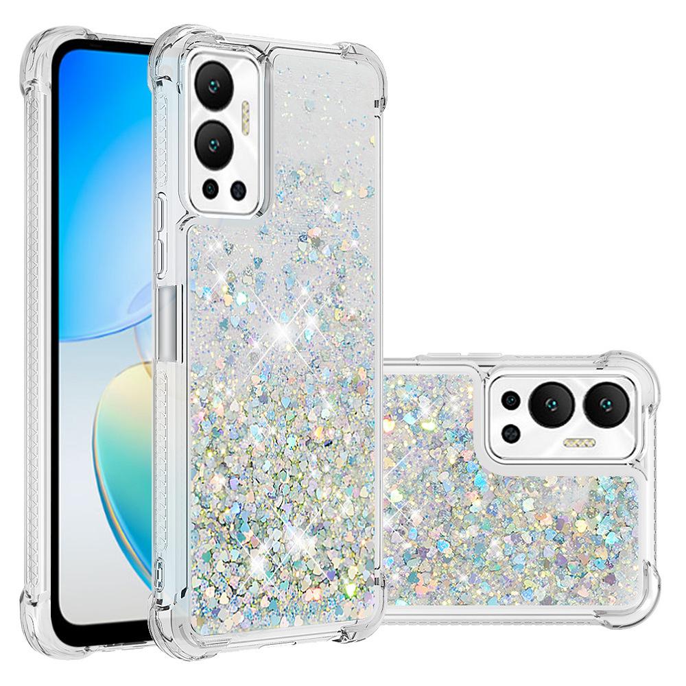 Подходит для чехла на мобильный телефон Transsion Infinix Hot 20S Tecno Pova4 с блестками и звездами, противоударный чехол с подвижным песком