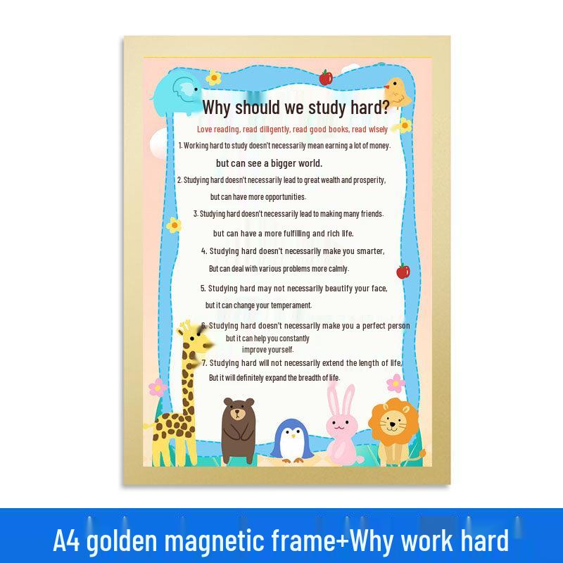 A4 Magnetic Class Schedule Wall Sticker for Primary Students - Wipeable & No Punching Needed