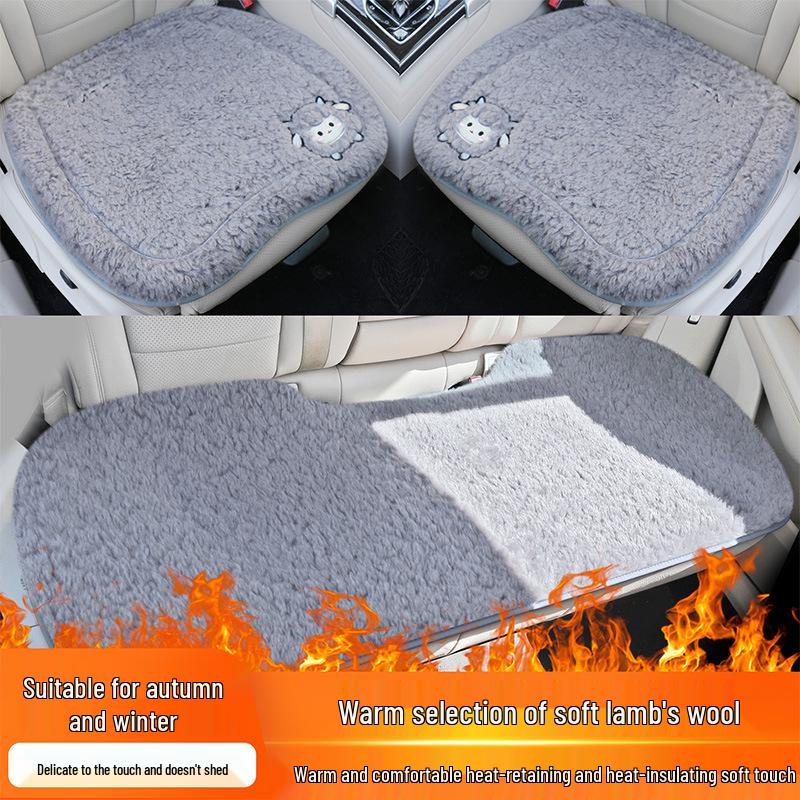 Женский милый мультяшный плюшевый зимний набор из 3 предметов для подушек автомобильных сидений для пятиместных автомобилей