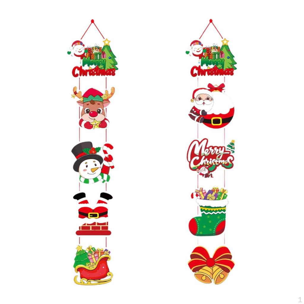 2 Pack Christmas Door Hanging Ornaments Front Signs for Window, Porch, Holiday, Wall