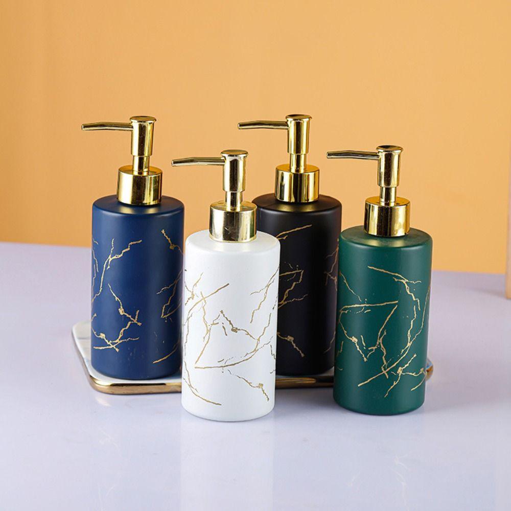 Marbling Soap Dispensers Press Type Sanitizer Empty Bottle Portable Emulsion Bottle  Bathroom