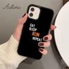 EAT SLEEP RUN REPEAT Чехол для телефона iPhone 11 12 13 14 Pro Max mini X XR XS SE 2020 6S 7 8 Plus Samsung Galaxy S21 S22