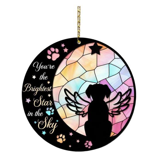 Pet Memorial Sun Catcher Dog Cat Suncatcher Pet Memorial Keepsake Stained Glass