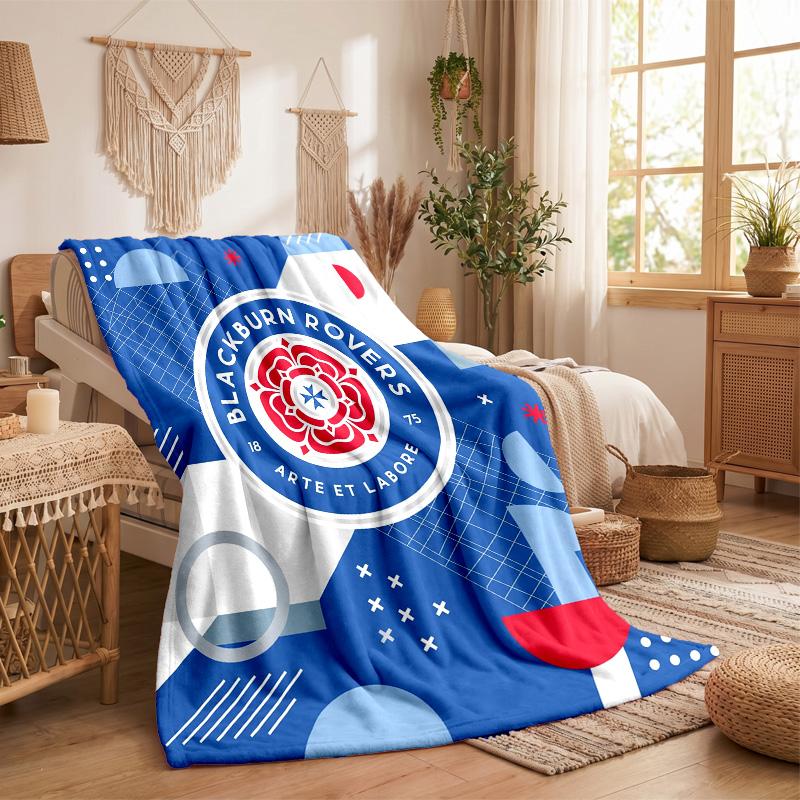 Blackburn Rovers Football Print Flannel Blanket Soft Warm Sofa Bed Throw Blanket For Home Office Bedroom