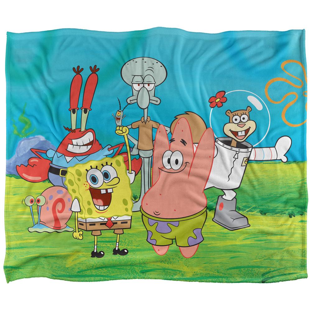 SpongeBob SquarePants Silky Group Scene Supersoft Blanket