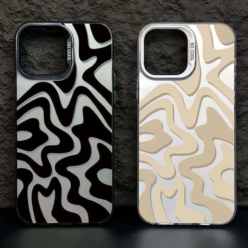 Luxury Striped Pattern Phone Case For iPhone 17 Air 16 e 15 14 13 12 11 Pro Max Plus Mini SE 2020 2022 Bumber Funda Coque