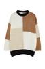 Women's Fashionable Stylish Plus Size Sweater Multi-Colored Blocked Crew Neck Knitwear Sweater