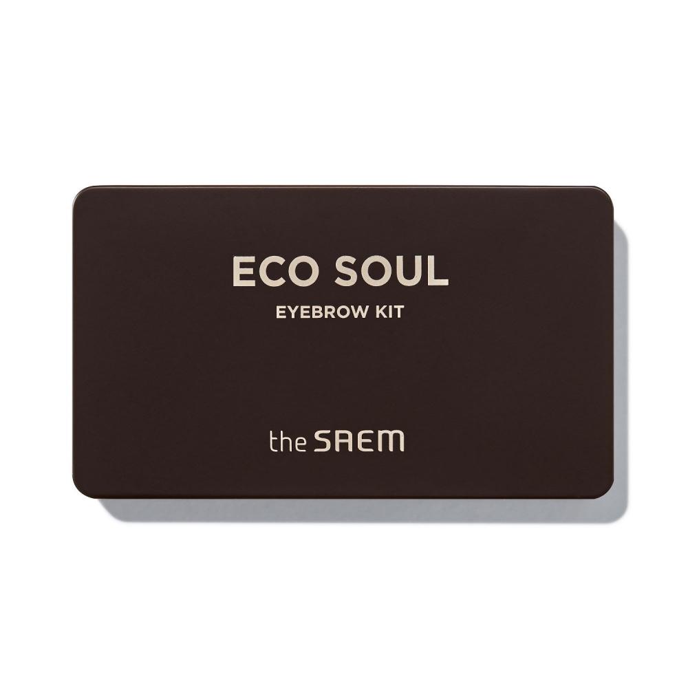The Saem 02 Серо-коричневый Eco Soul Двухцветная пудра для бровей