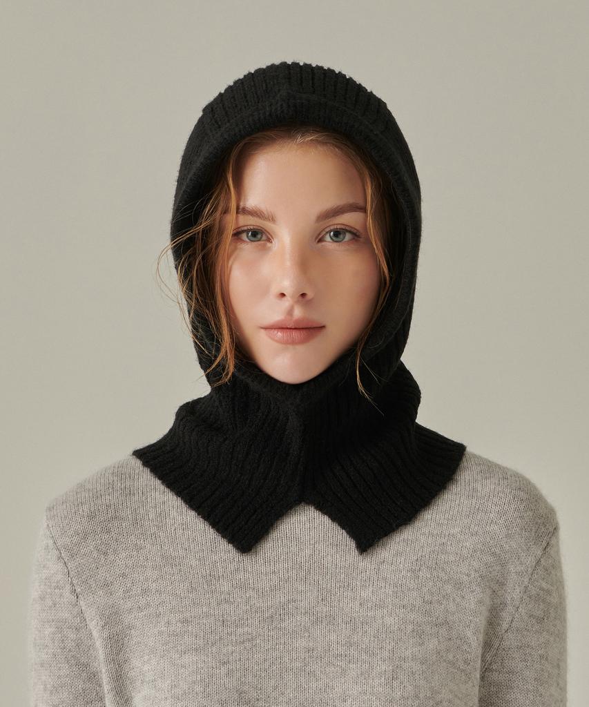 MUSINSA STANDARD WOMAN Женская мягкая балаклава из буклированной вязки [Черный]