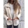 New Minimalist And Versatile Commuting Casual Women'S Long Sleeved Sweatshirt Jacket Knitted Cardigan Jacket