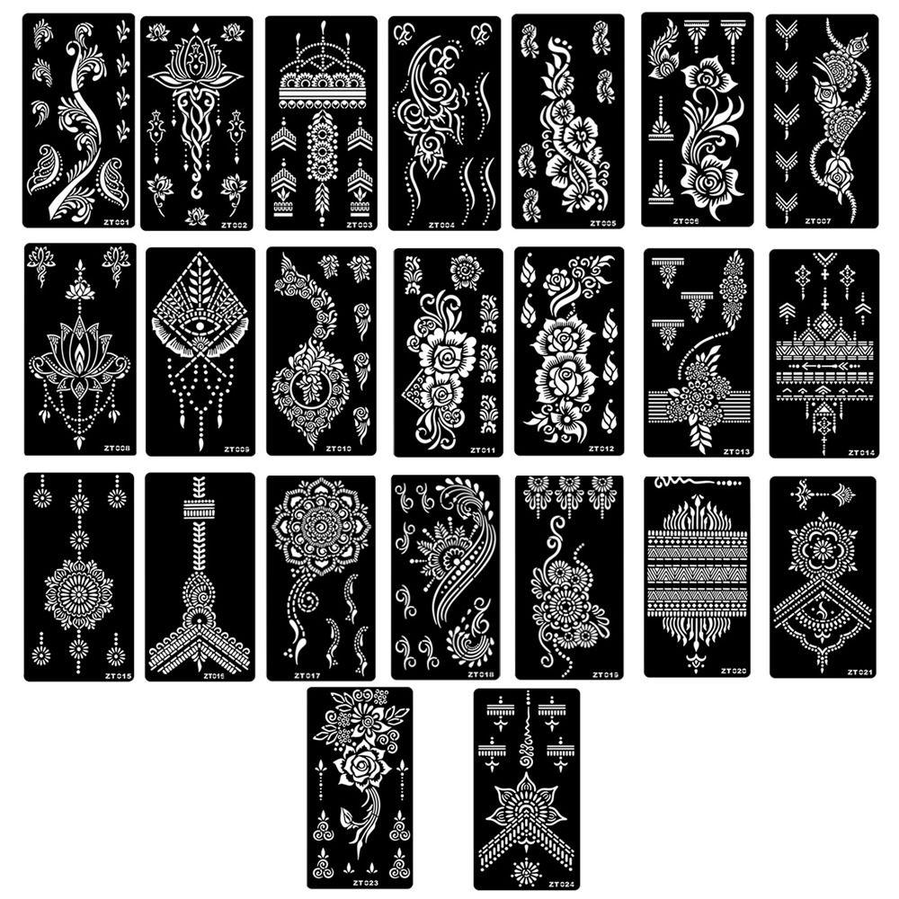 Floral India Temporary Tattoo Ethnic Style Black Tattoo Decals Flower Tattoo Stickers Gifts