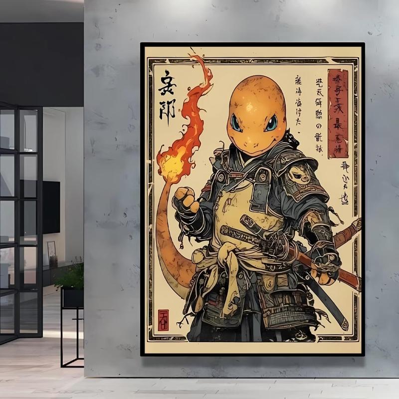 Japanese Classic Anime Pokemon Pikachu Retro Canvas Poster Prints Cartoon Picture Home Children's Room Decoration Holiday Gift