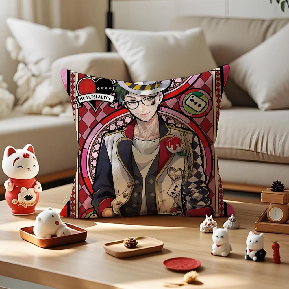 Kits T-Twisted Wonderland Vil S-Schoenheit Cushion Cover Silky Short Plush With Invisible Zipper Dustproof Sofa Pillow Cover