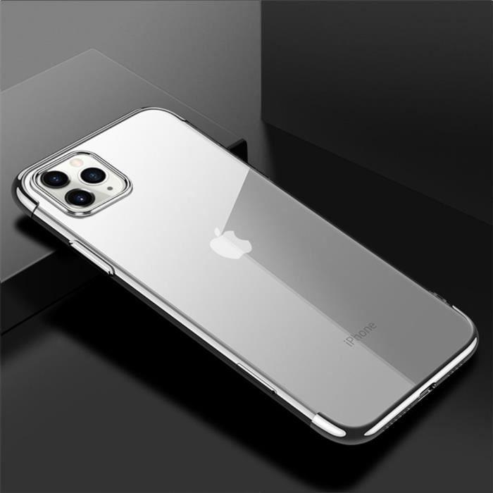 Protective Case - PROSHOP - for iPhone 12 - Soft Silicone - Chrome Edge - Silver