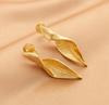 Складные длинные золотые серьги в форме листа, винтажные спирали от комаров, винтажные клипсы для ушей без пирсинга