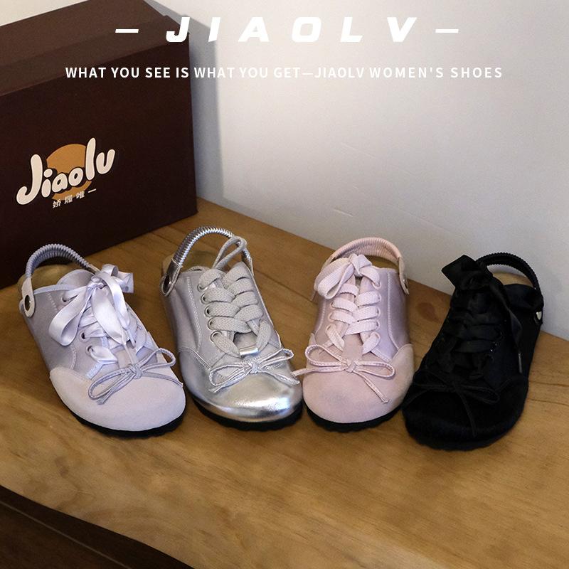 UglyCute Туфли на плоской подошве с круглым носком и бантом Модные легкие удобные нескользящие дышащие износостойкие женские сандалии