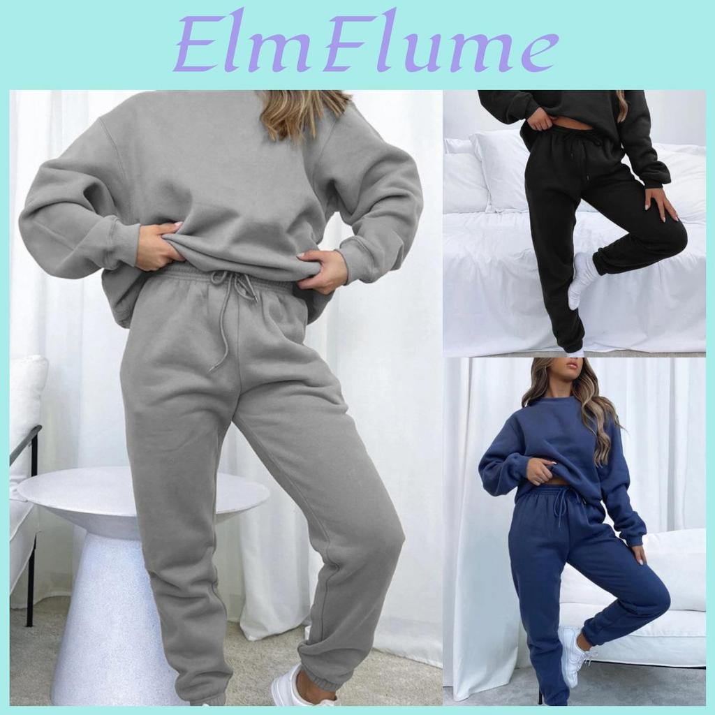 Women Winter Thickened Tracksuit Autumn Warm Hoodies Tops Suits Casual Sweatshirts Jogging Pant Outfits Sweatpants 2 Piece Sets