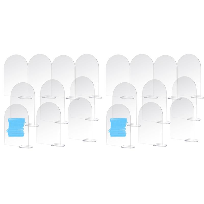 40PCS Clear Acrylic Sign Arch With Stand Blank Guest Name Tags Wedding Table Number Holder Decoration Supplies