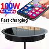 100W Quick Wireless Desktop Embedded Charger For iPhone 16 15 14 13 12 Samsung  Xiaomi Oppo Phone Fast Inductive Charging