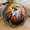 1PC Eagle Stained Artwork Automatic 8-Bone Folding Umbrella - Durable Polyester & Iron Frame,Userfriendly Operation y250929114