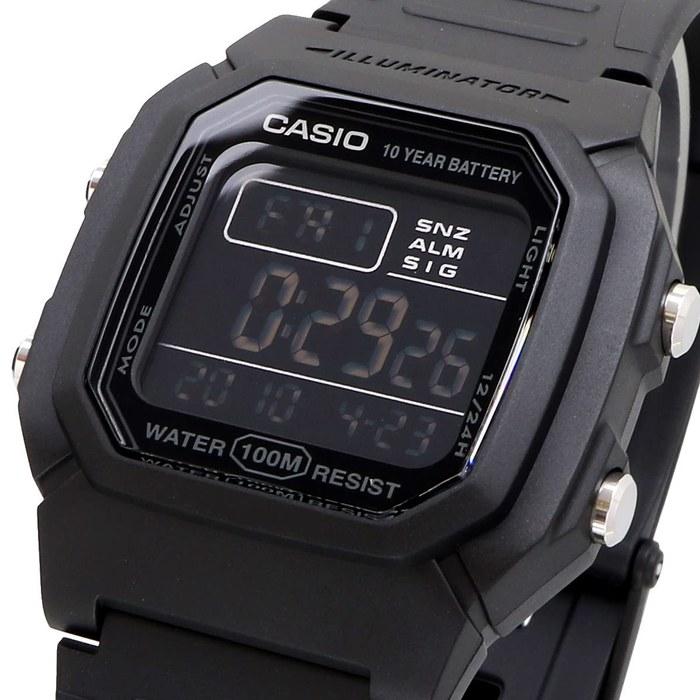Casio Стандартные цифровые мужские часы W-800H-1BV Черные с инверсным ЖК-дисплеем Импортные