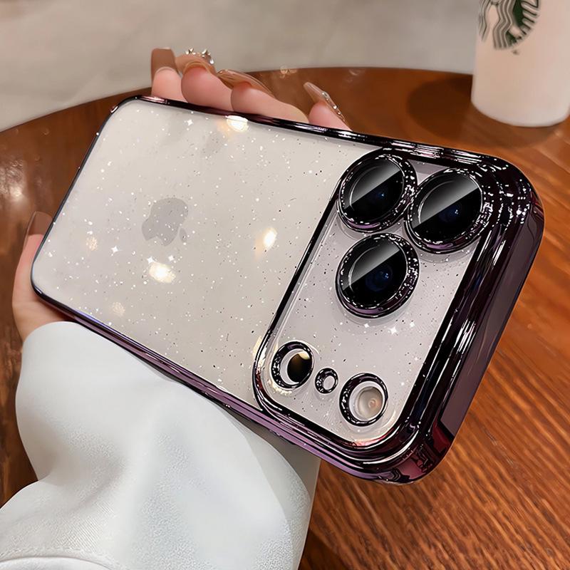 Совместимый iPhone 17 Pro Max Гальванизированная блестящая защитная пленка для камеры с полным покрытием, противоударный защитный чехол