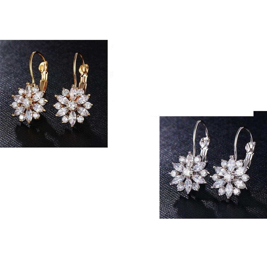 2 комбинированные модные новейшие серьги с кристаллами AAA и бриллиантами из 18-каратной стали для женщин и девочек