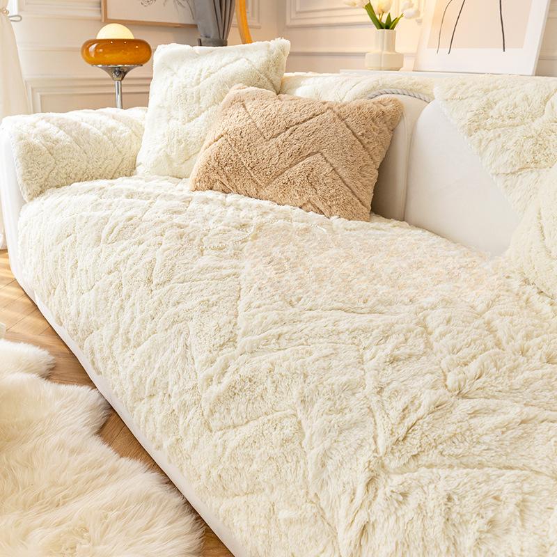 Подушка для дивана, зимняя утолщенная теплая зимняя плюшевая подушка для дивана, простая современная нескользящая тканевая подушка