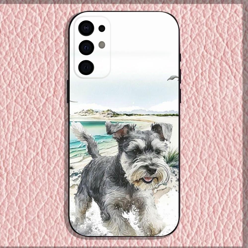 Мультяшная собака Шнауцер Чехол для телефона Samsung S25, S24, S21, S22, S23, S30, Ultra, S20, Plus, Fe, Lite, Note, 10, 9, 5G Черный Чехол
