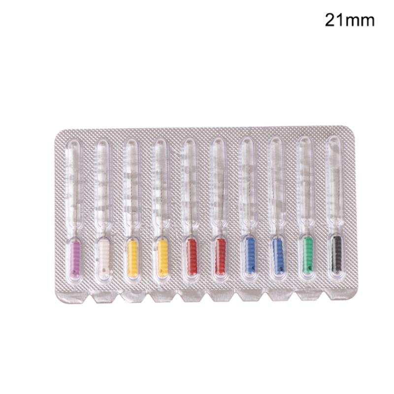 10 шт. Стоматологические нервные колючие броши Эндодонтические инструменты Корневой канал 21/25 мм Очистка Ручные файлы Ручка Стоматологические инструменты