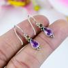 Natural Amethyst, Citrine Gemstone 925 Solid Sterling Silver Earring 1.25" S5o92