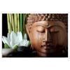 Canvas Print Buddha Bamboo Flowers