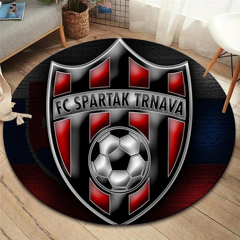 FC Spartak Trnava Round Area Rug,Carpet Rug for Living Room Bedroom Sofa Playroom Decor,Non-slip Floor Mat