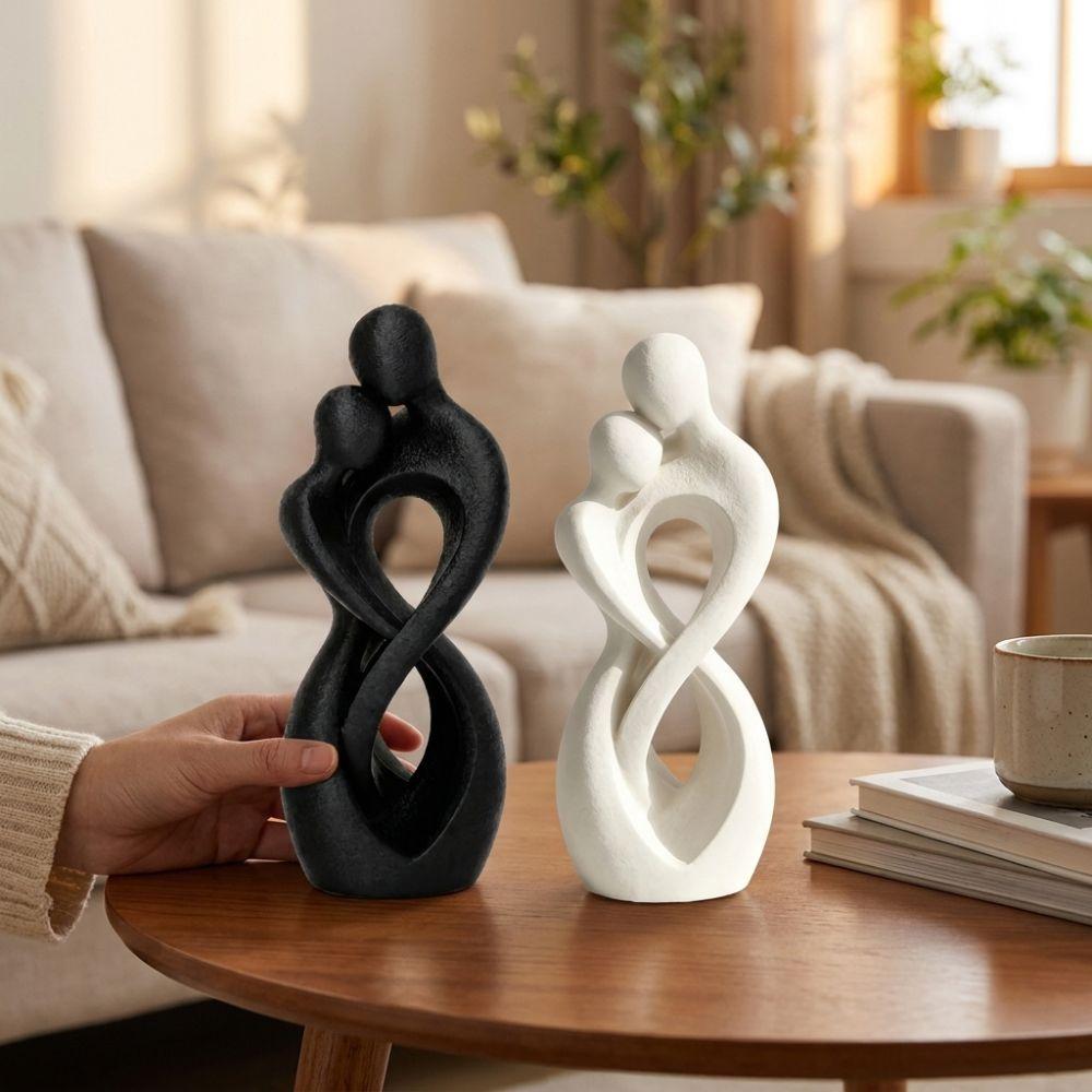 Romantic Abstract Hugging Couple Sculpture Minimalist Style Embrace Art Table Statue Wedding Gifts