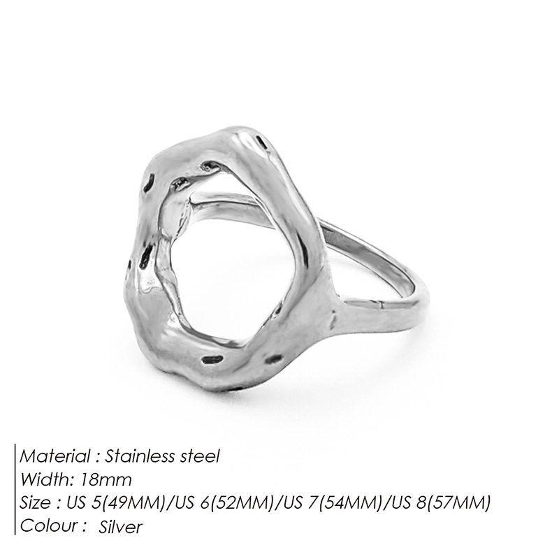 Emanco Fashion Niche Style Ins Style 18K Gold Titanium Steel Ring for Women Cut Out Shaped Heart Ring Rings