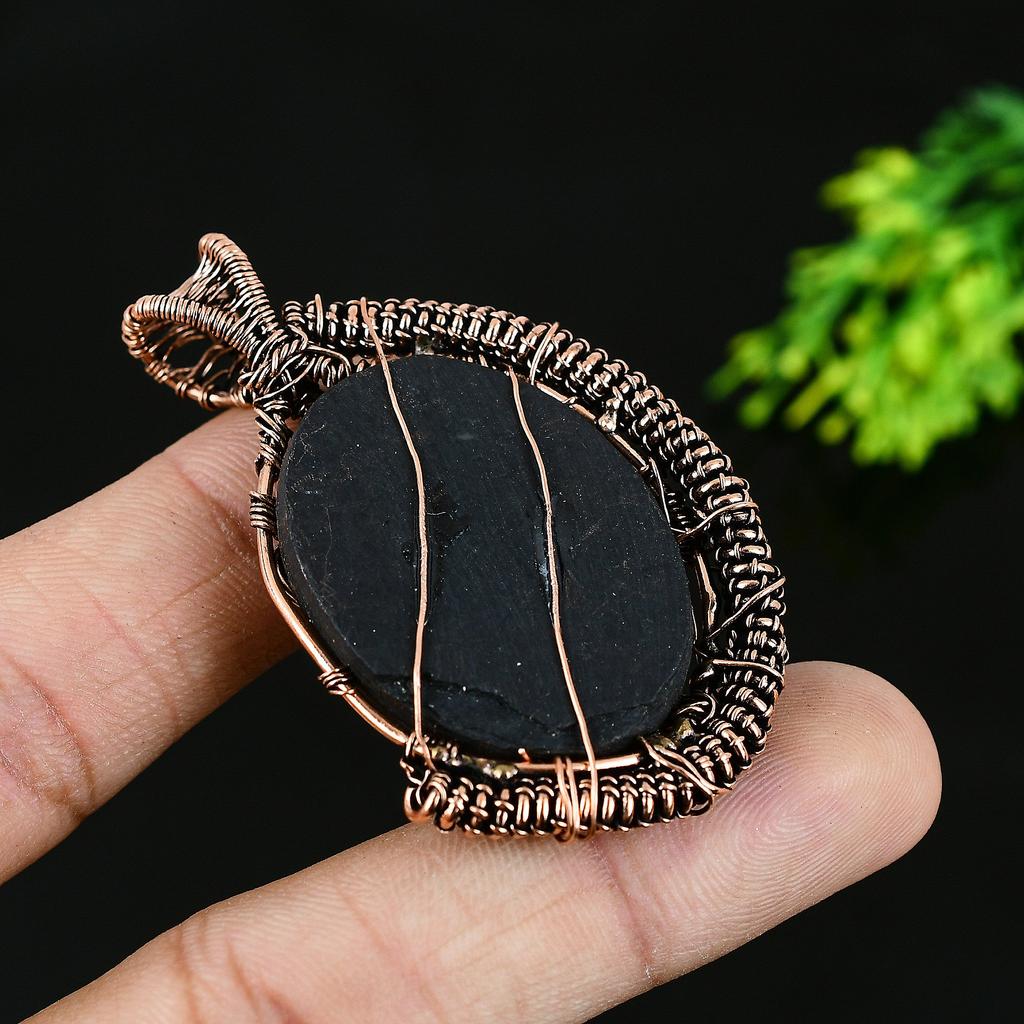 Подвеска из медной проволоки ручной работы из натурального морского ушка с драгоценным камнем 2,25 a5K45