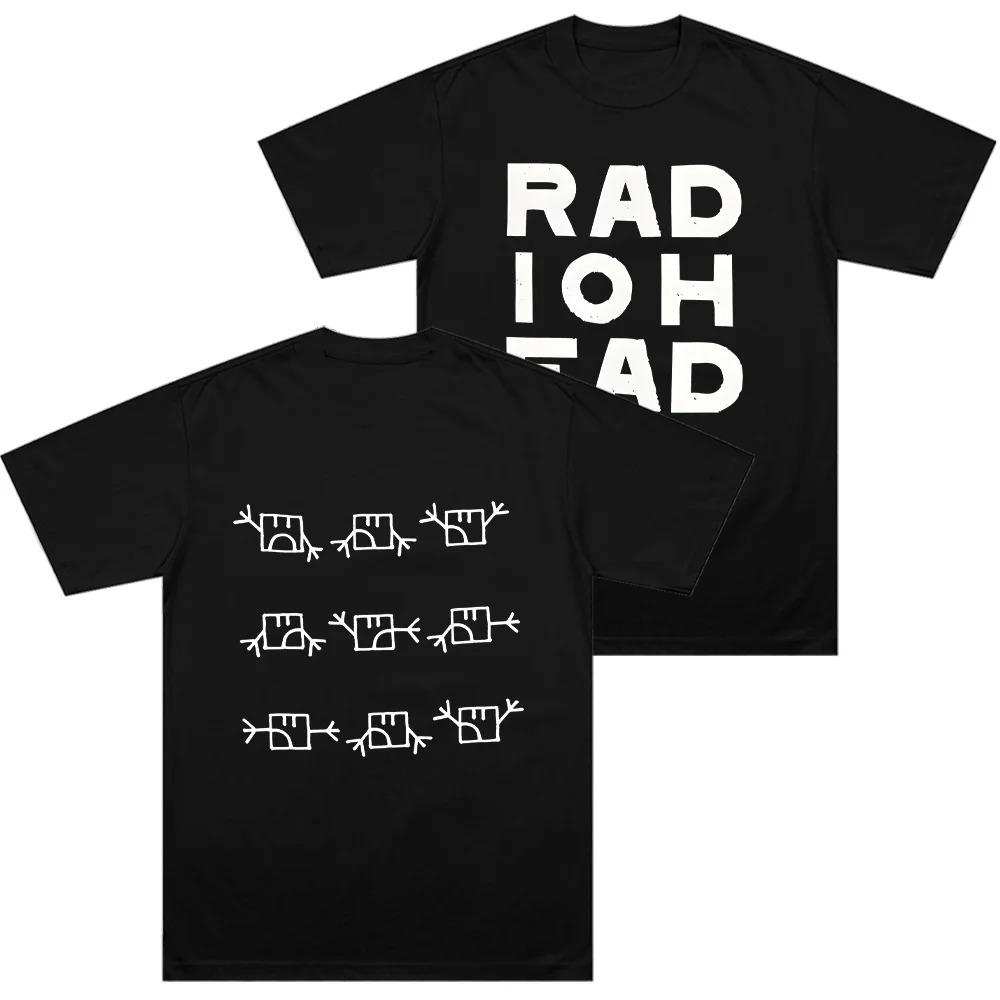 Футболка с графикой Radiohead Семафор Альтернативная Рок-Группа Оверсайз Y2k Плотный Хлопок Мужская Женская С короткими рукавами Винтажные Повседневные Футболки