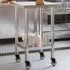 Kitchen Work Table with Wheels 55x55x85 Cm Stainless Steel
