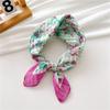 All-Match Fashionable Spring Autumn Silk Scarf Band Decorative Scarf Elegant Scarf Hair Korean-Style Square Towel Women's Cotton Linen Small