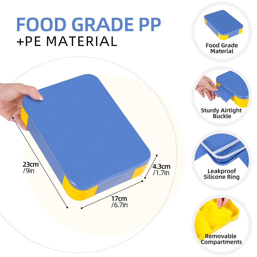1330 мл Ланч-бокс для взрослых Bento Boxs Контейнеры для еды с 6 отделениями и столовыми приборами для закусок Работа Школа Микроволновая печь Отопление