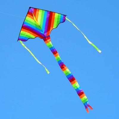 Высококачественный красочный радужный змей с длинным хвостом, нейлоновый, для улицы, летающие игрушки для детей, подарки для кайтсерфинга
