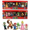 Six Piece Super Mario Bros Action Figure Toys Set Featuring Luigi Yoshi And Mushroom Collectibles For Kids