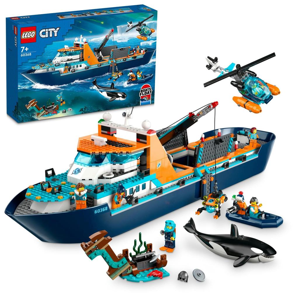 LEGO City Arctic Exploration Ship Toy Present Birthday Block Christmas Boys Girls Children 7 Years Old 8 Years Old 9 Years Old Elementary School